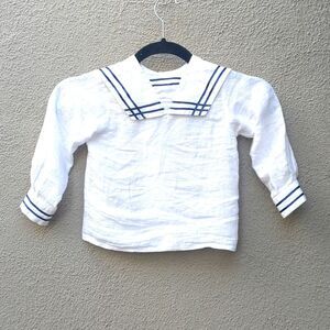 Debra Howard Boys/ Girls Top Shirt  Linen Dressy Classic Boutique Sailor Blouse